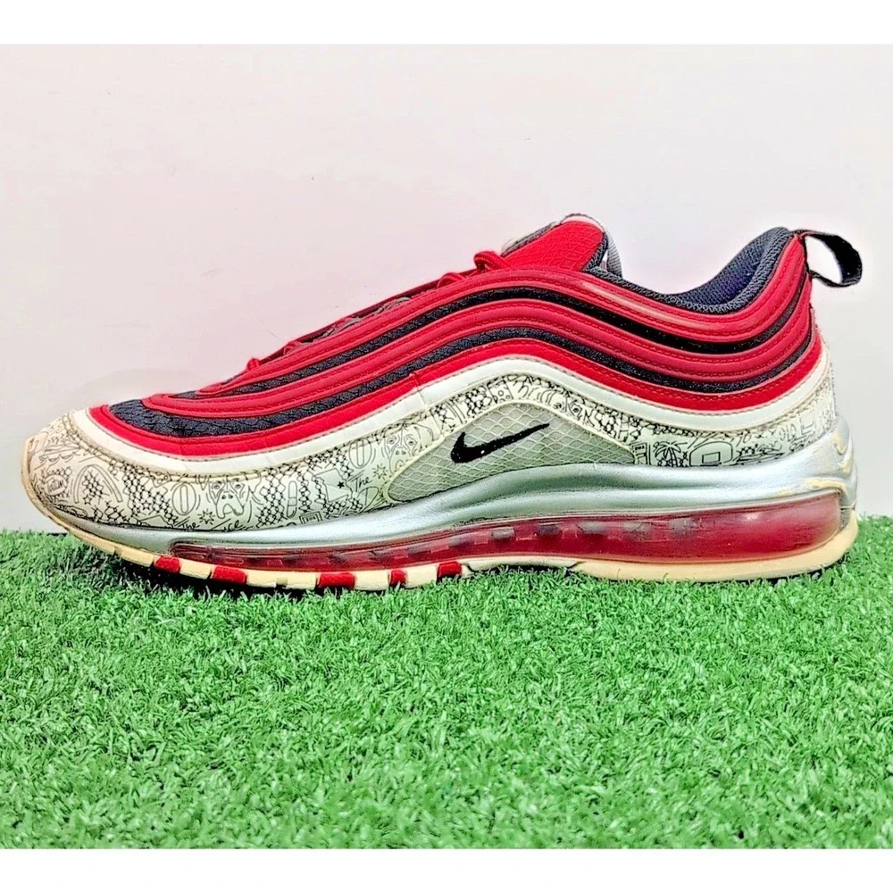 Nike Air Max 97 Jayson Tatum Men's 9.5 Medium White Red Silver‎ Black CJ9780-600